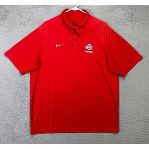 Nike Shirt Adult XL Dri-Fit Red Ohio State Buckeyes Baseball Polo Golf Rugby Men